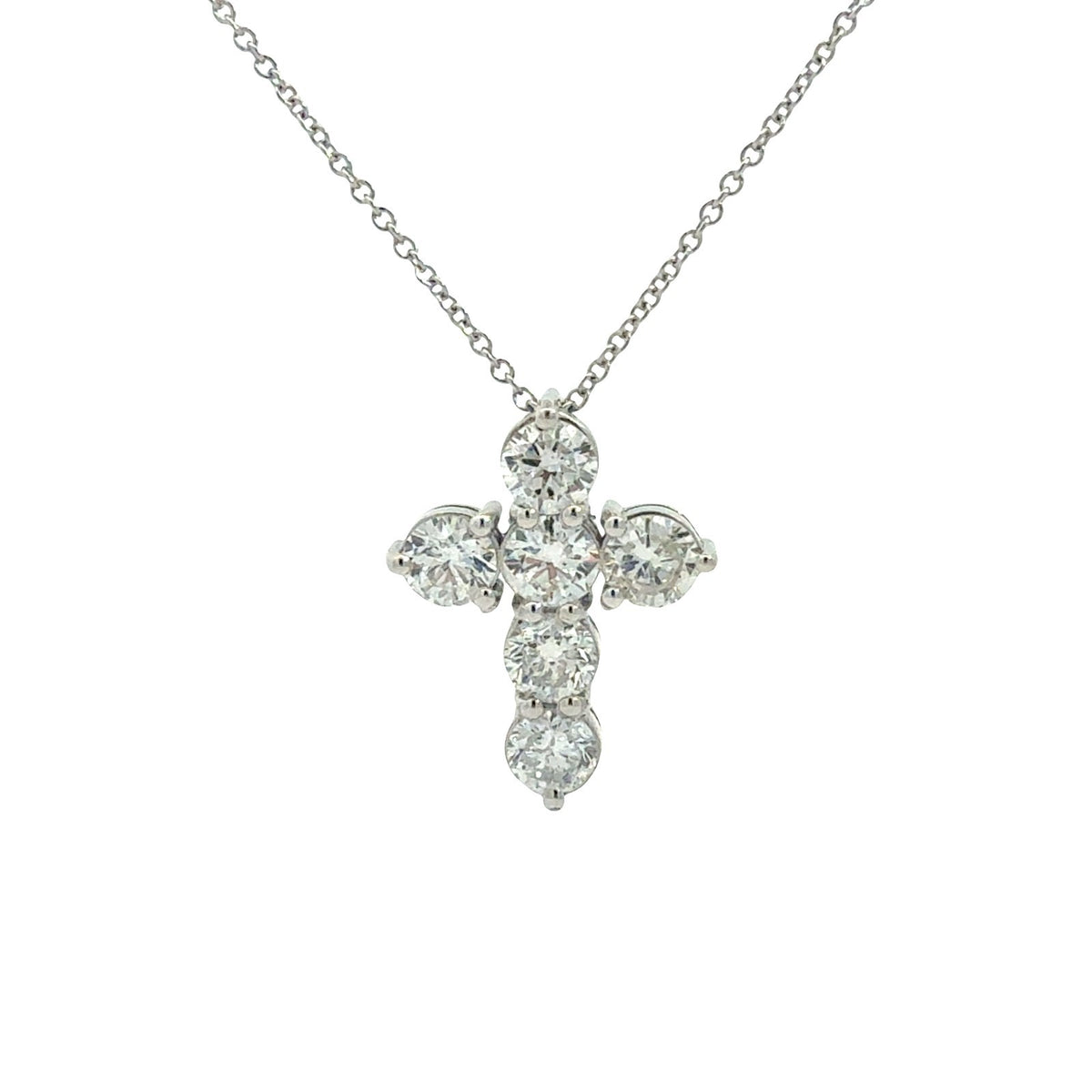 14k White Gold and 2.42cttw Diamond Cross Pendant Necklace7