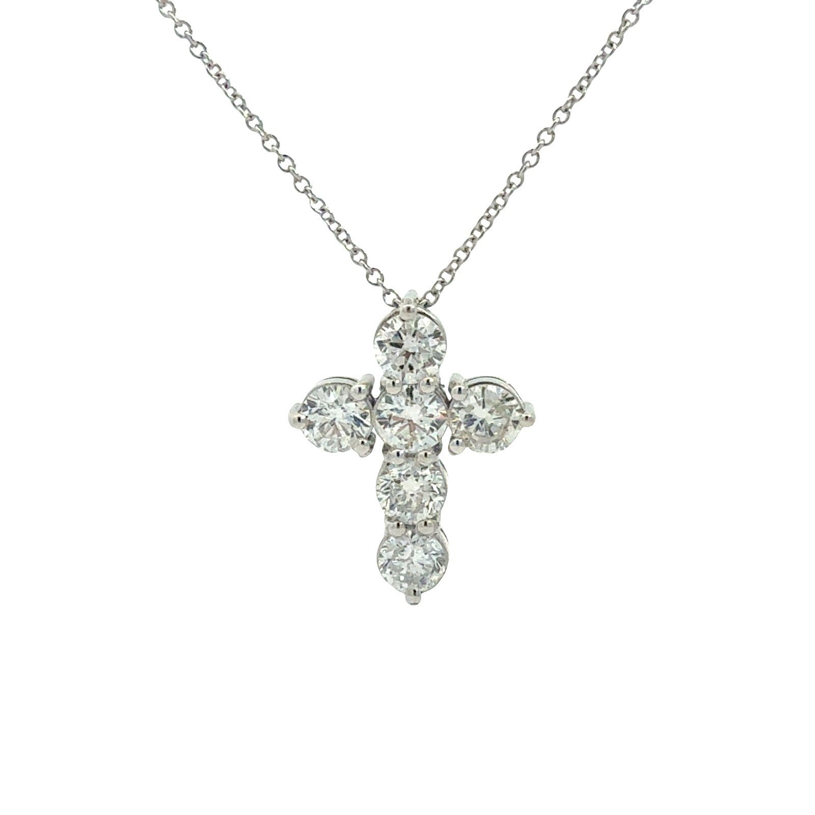 14k White Gold and 2.42cttw Diamond Cross Pendant Necklace7