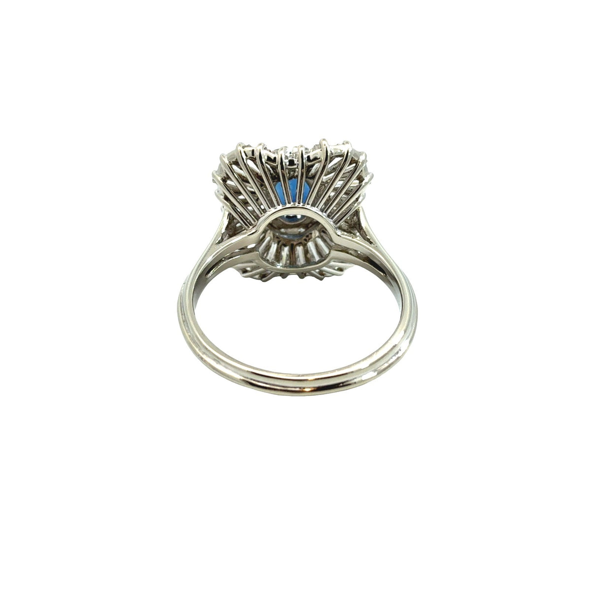 Vintage 14k White Gold 1.18tcw Sapphire and 1.43cttw Diamond Ballerina Ring4
