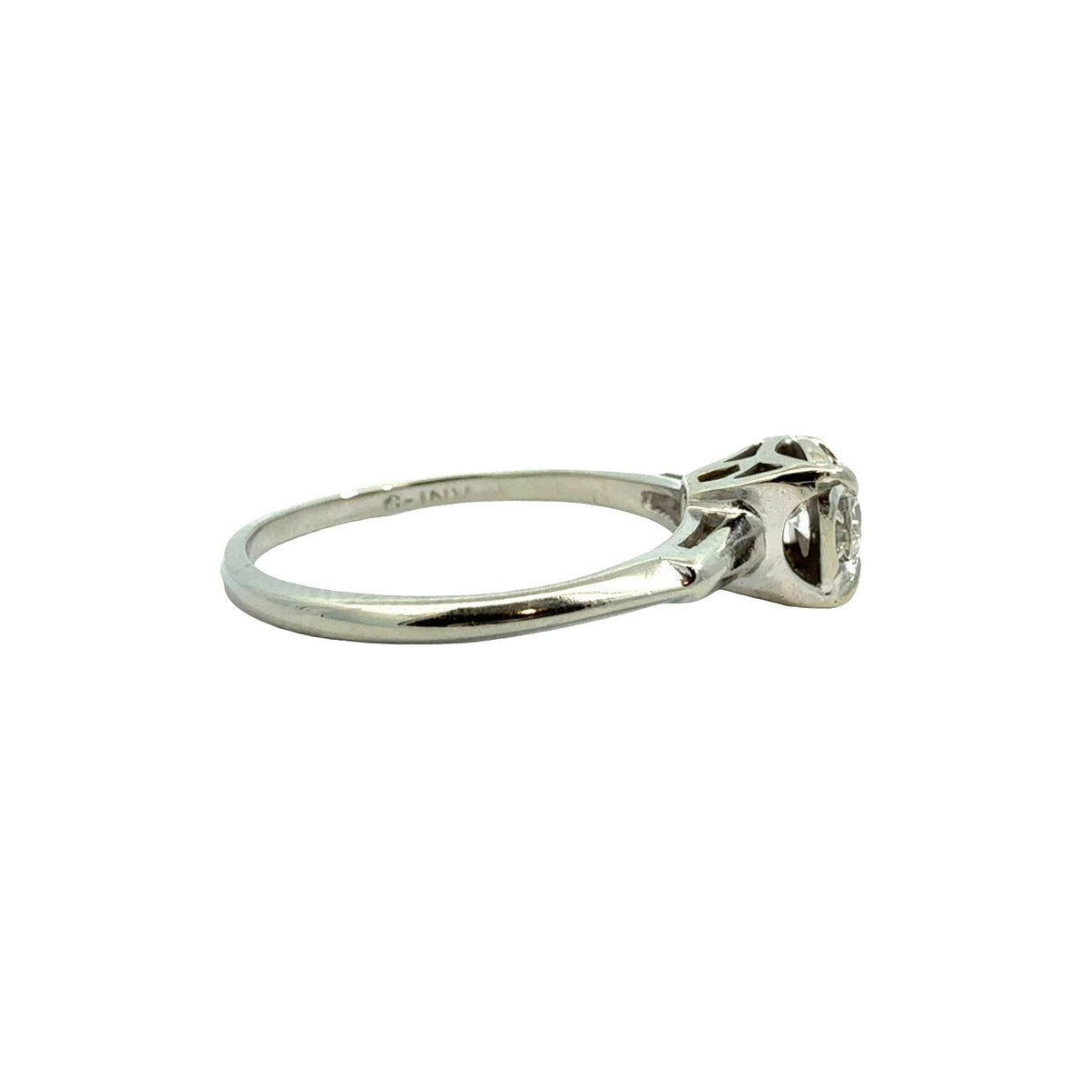 18k White Gold Stamped Round 0.29cttw (0.26tcw) Diamond Engagement Ring2