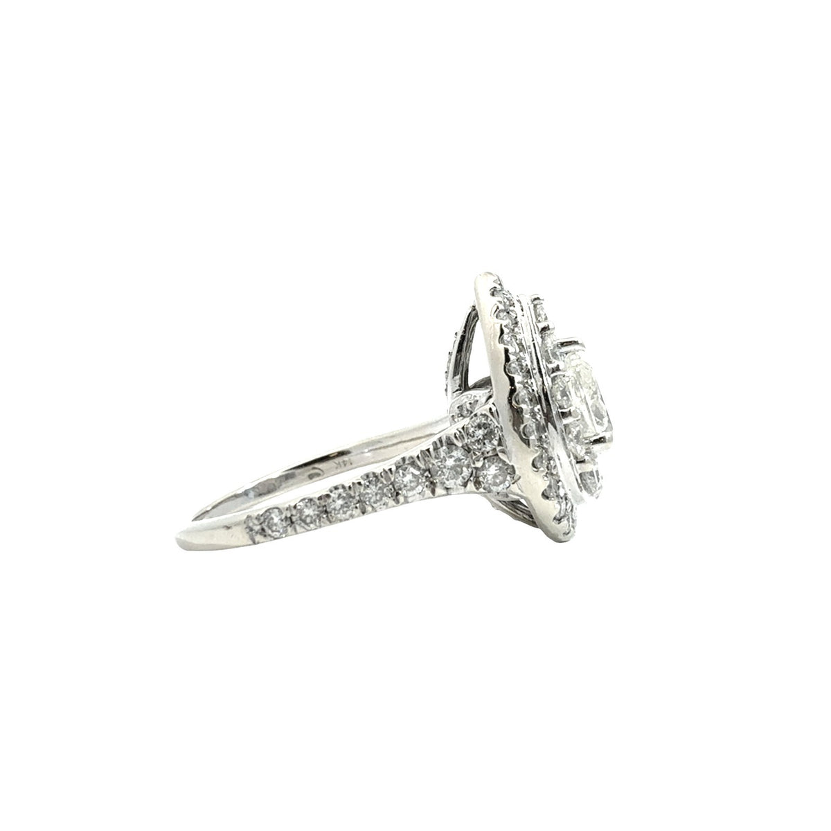 14k White Gold Pear Double Halo 1.93cttw Diamond Bridal Set3