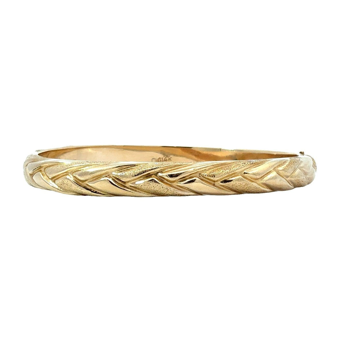 Stamped 14K Yellow Gold Braided Bangle Bracelet0