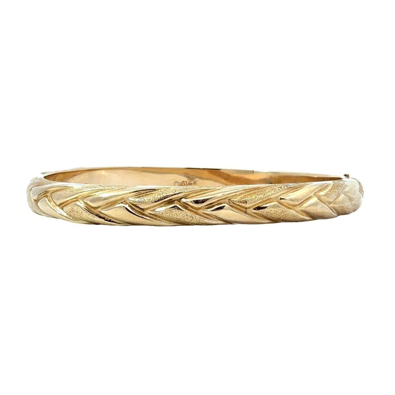 Stamped 14K Yellow Gold Braided Bangle Bracelet0