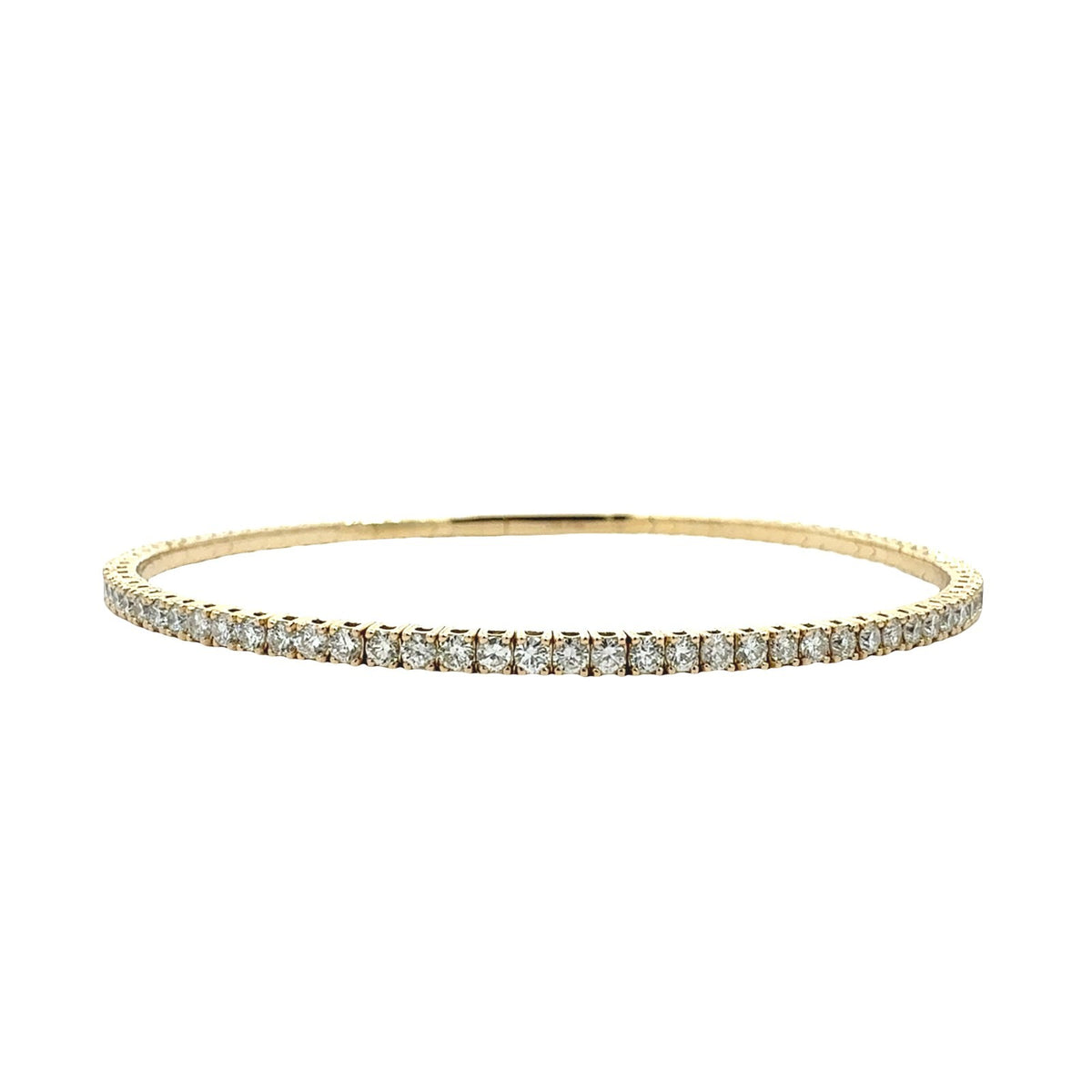 NEW 14k Yellow Gold 2.24cttw Diamond Tennis Bracelet Flex Bangle0