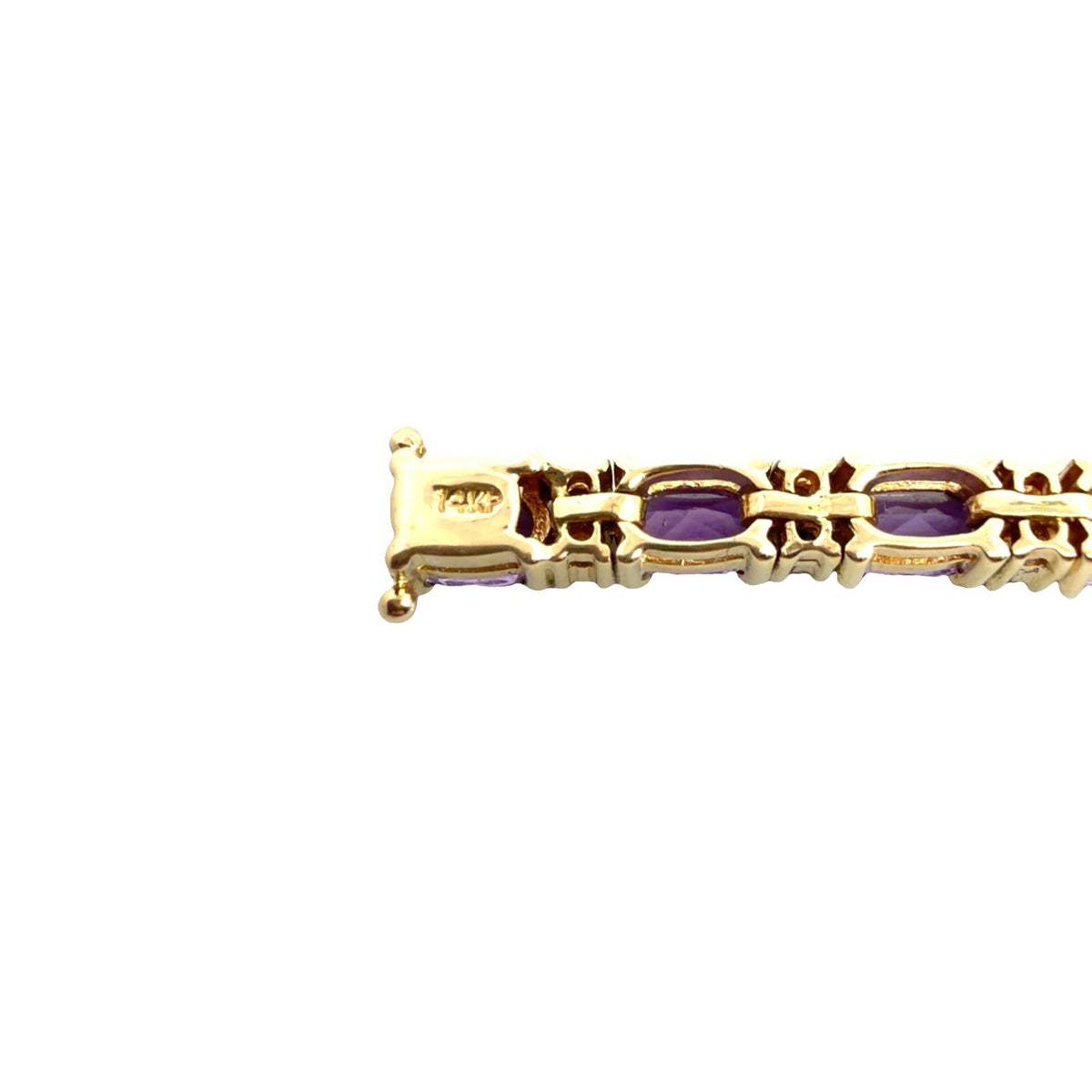 14k Yellow Gold Tennis Bracelet with 3.75ctw Amethyst and 0.50ctw Diamonds6