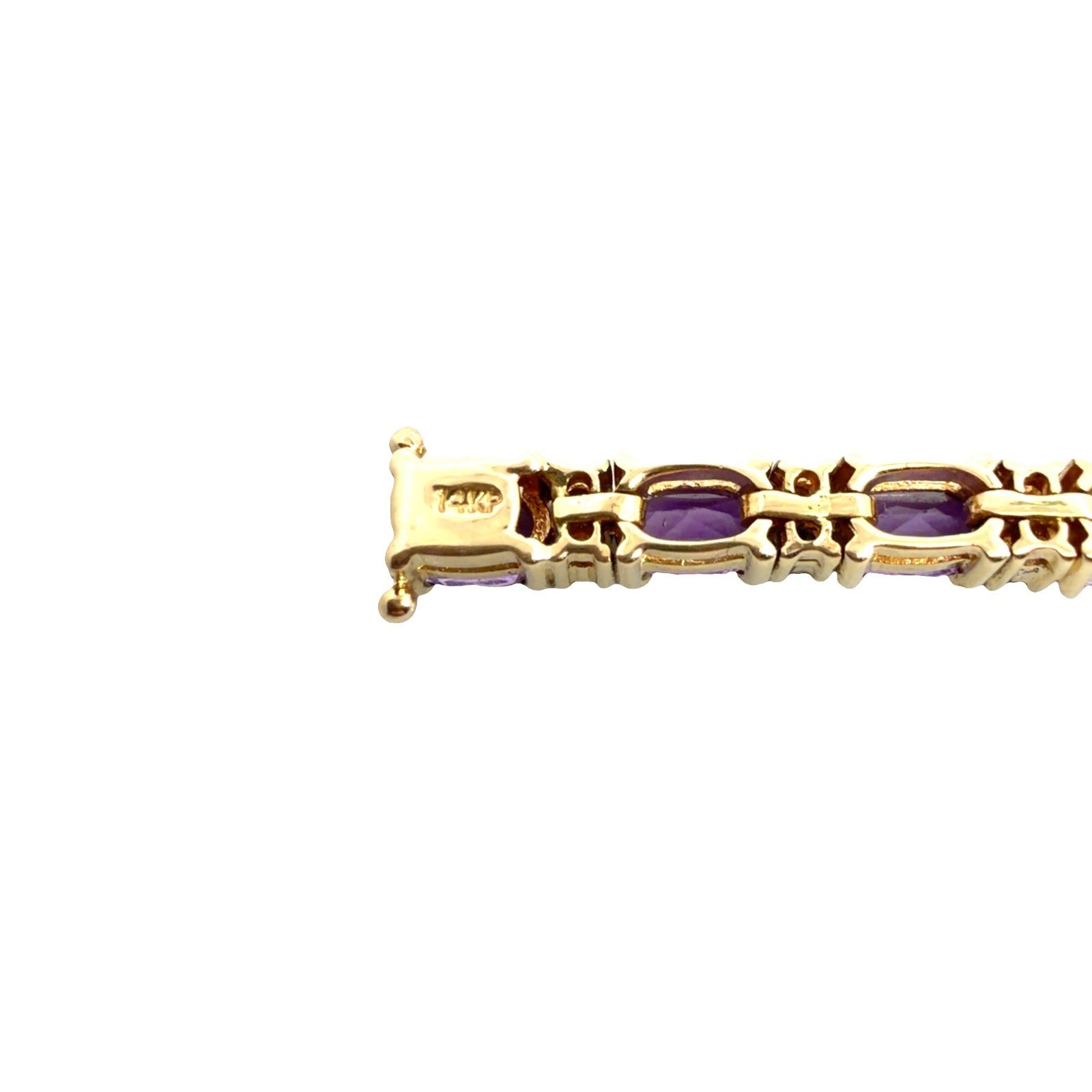 14k Yellow Gold Tennis Bracelet with 3.75ctw Amethyst and 0.50ctw Diamonds6