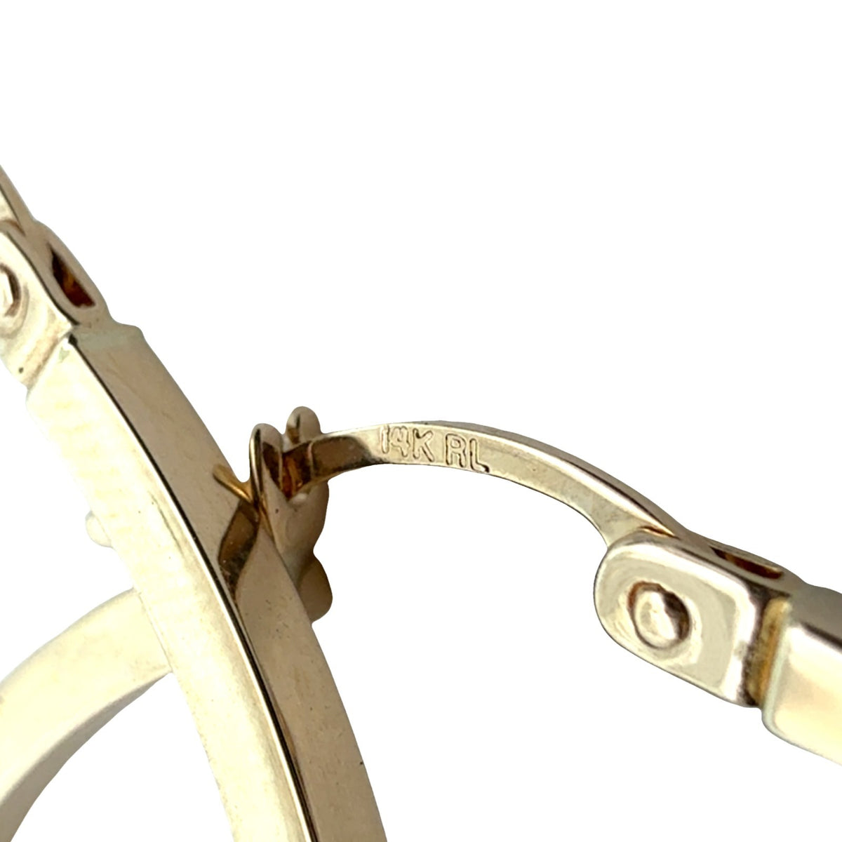 14k Yellow Gold Flat Edge Hoop Earrings5