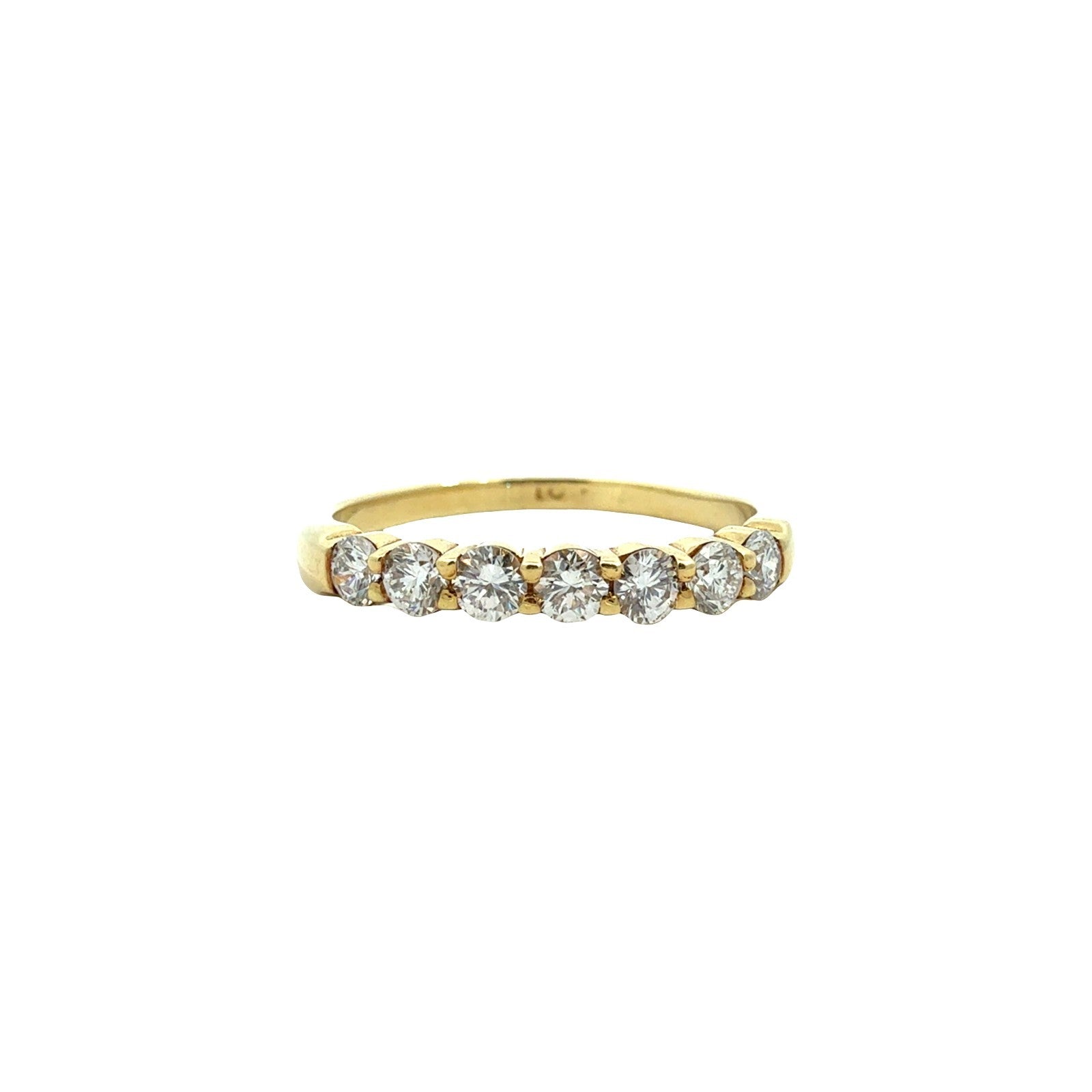 18k Yellow Gold 7 Stone 0.42cttw Diamond Wedding Band Ring0