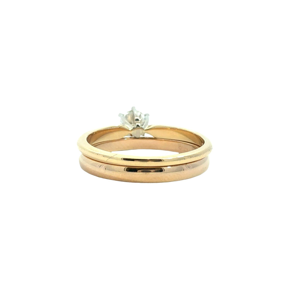 14k Yellow Gold with 0.48tcw Round Diamond Solitaire Bridal Set Size 63