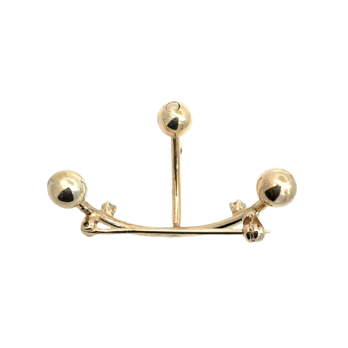 Vintage 12k Yellow Gold and 0.20cttw Diamond Geometric Brooch3