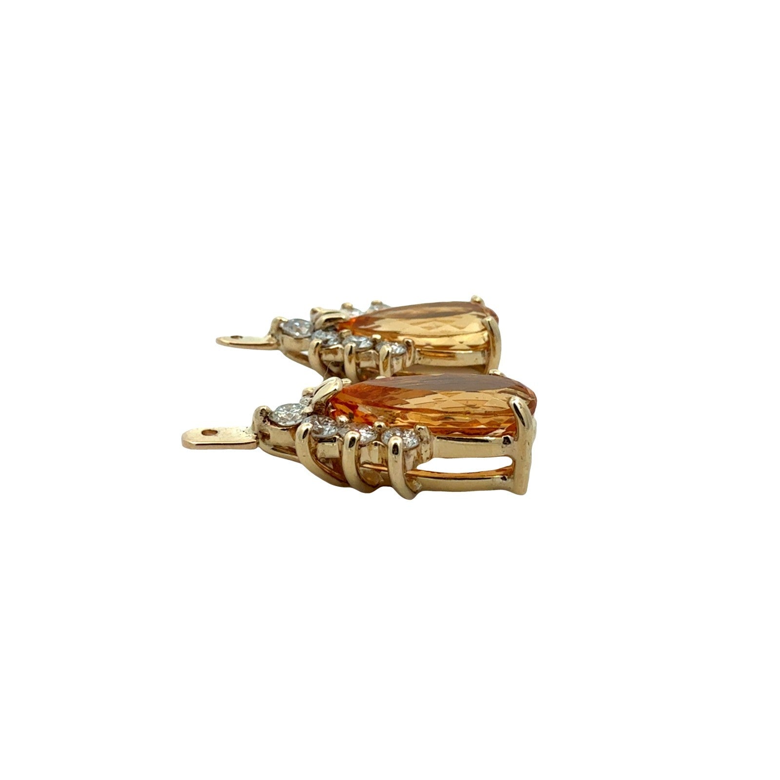 13k Yellow Gold 6.04cttw Yellow Topaz and 0.81cttw Diamond Earring Jackets3