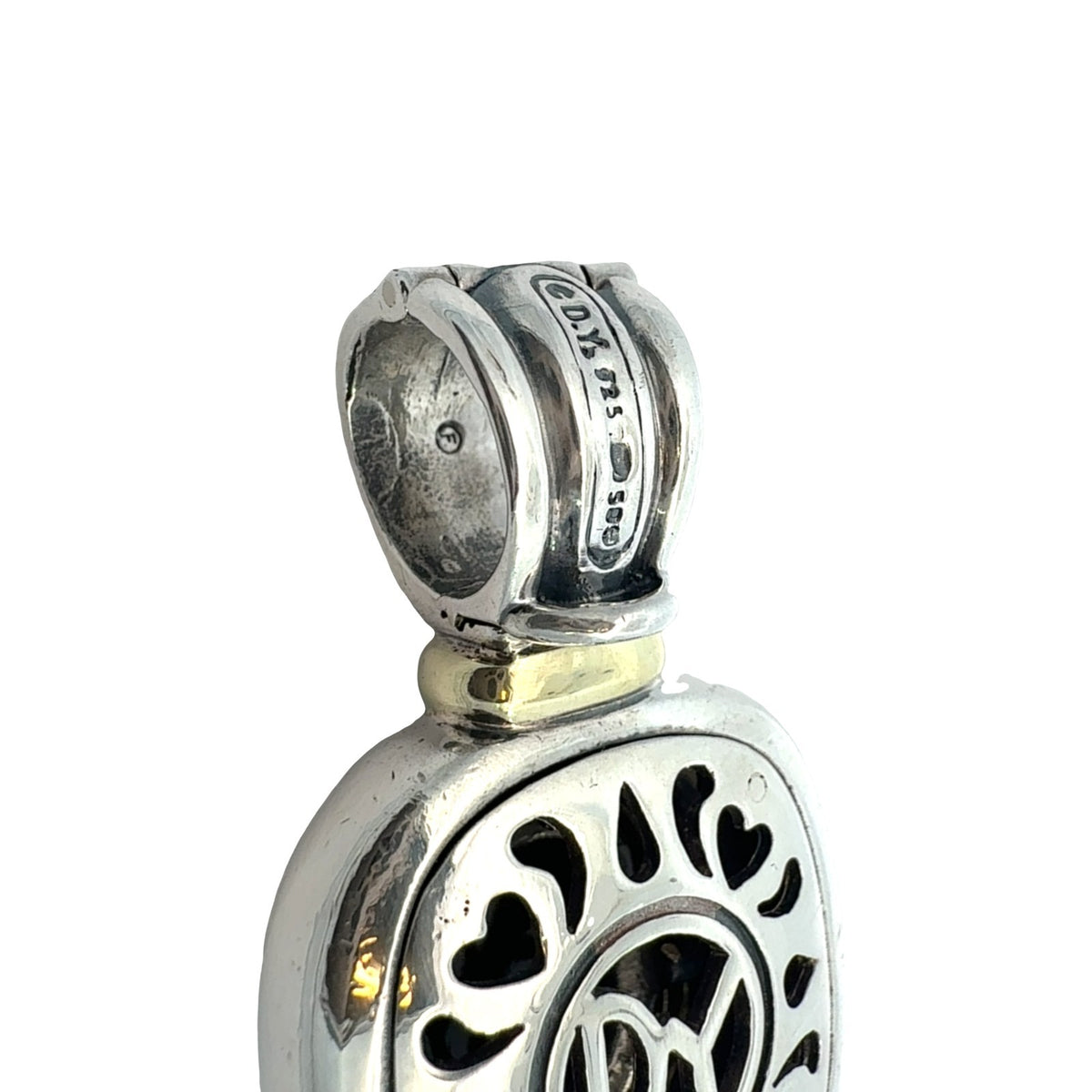 David Yurman Sterling Silver & Onyx Albion Enhancer Pendant with 14k Accents9