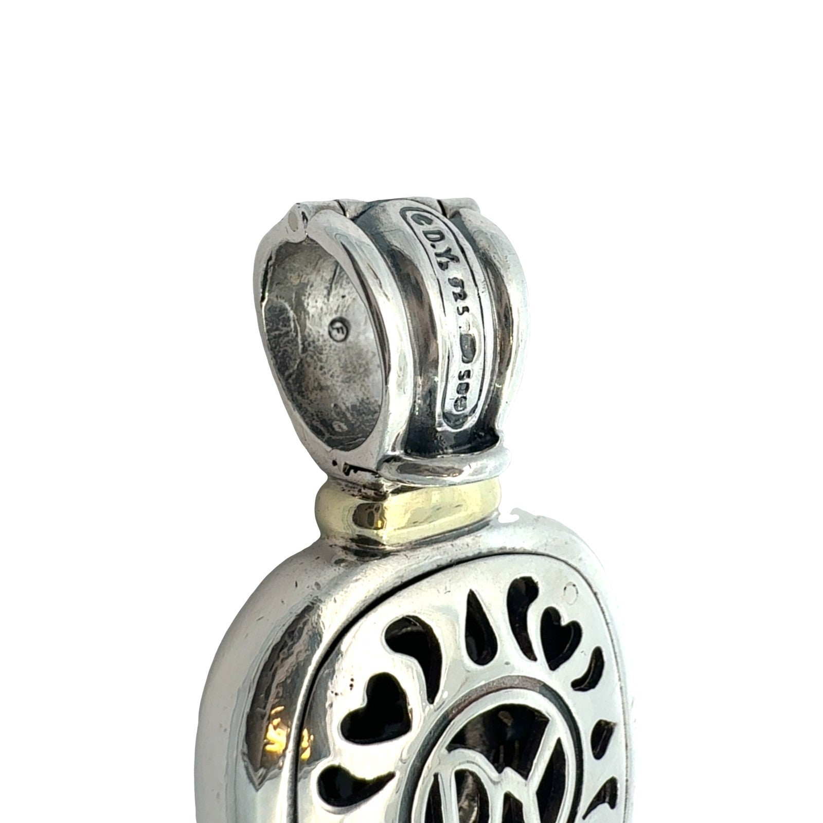 David Yurman Sterling Silver & Onyx Albion Enhancer Pendant with 14k Accents9