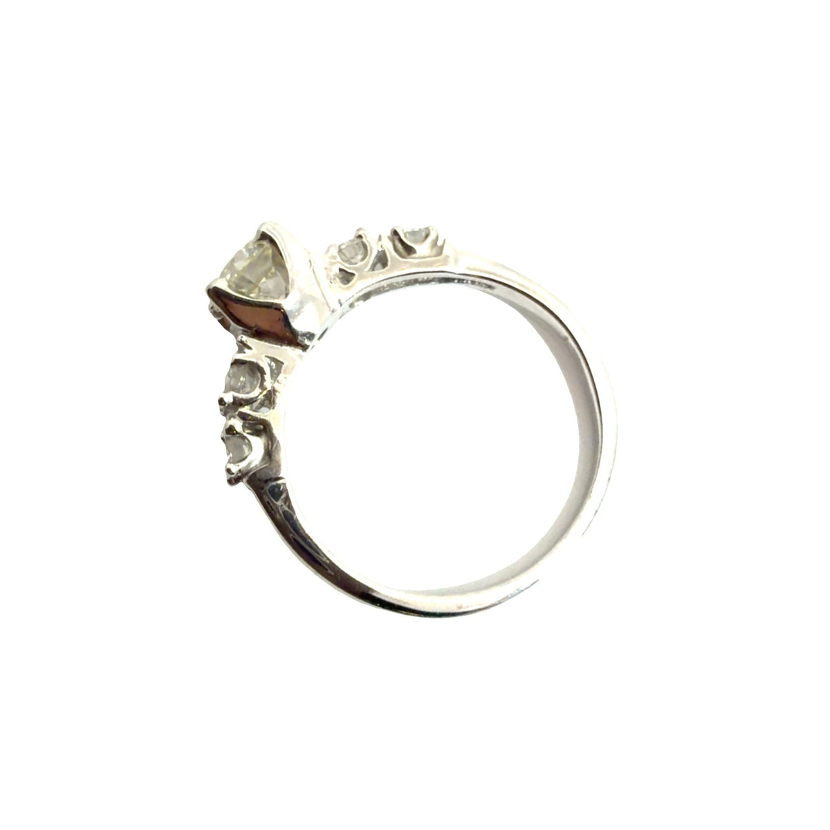 Vintage 14k White Gold 0.83cttw Diamond Engagement Ring Size 64