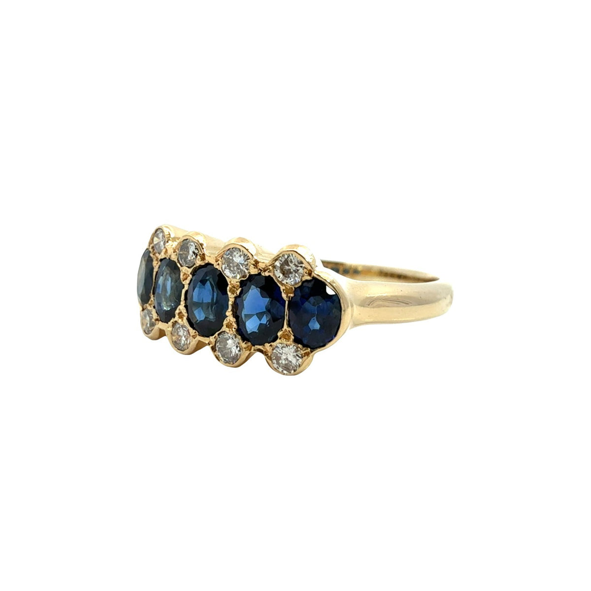 14k Yellow Gold 0.85cttw Sapphire and 0.18cttw Diamond Multi-Stone Ring1