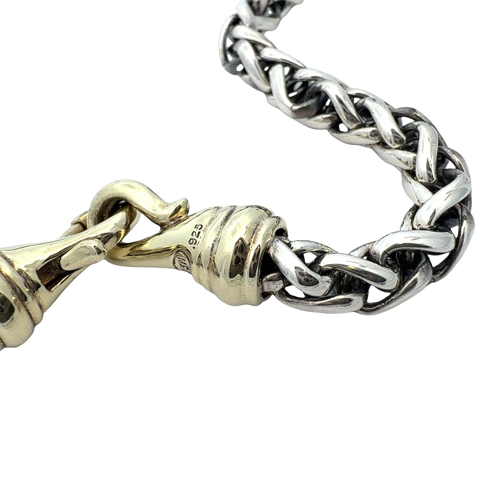 David Yurman Sterling Silver Chain Necklace with 14k Yellow Gold Clasp 20"6