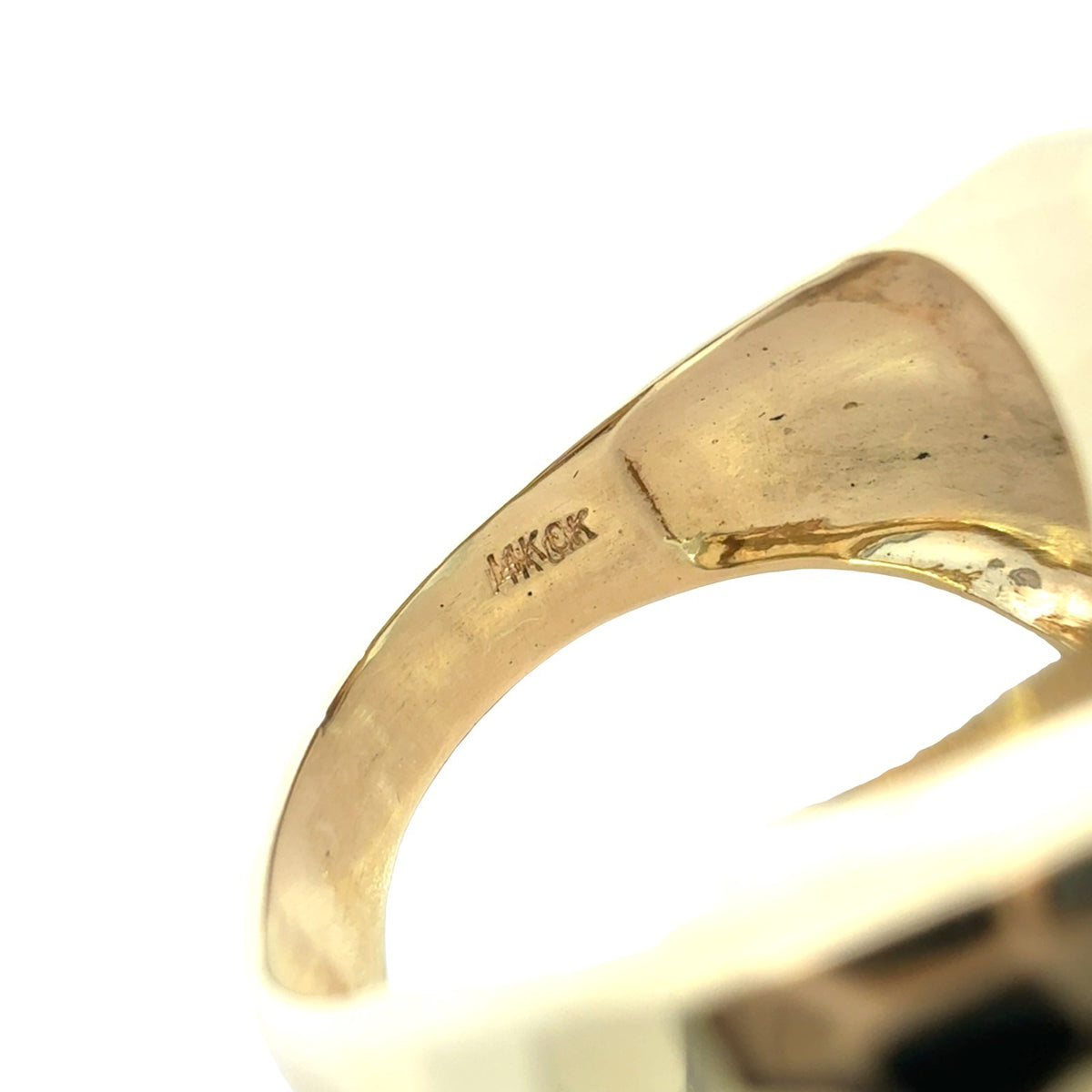 14k Yellow Gold Hammered Textured Criss-Cross Band Ring Size 7.755
