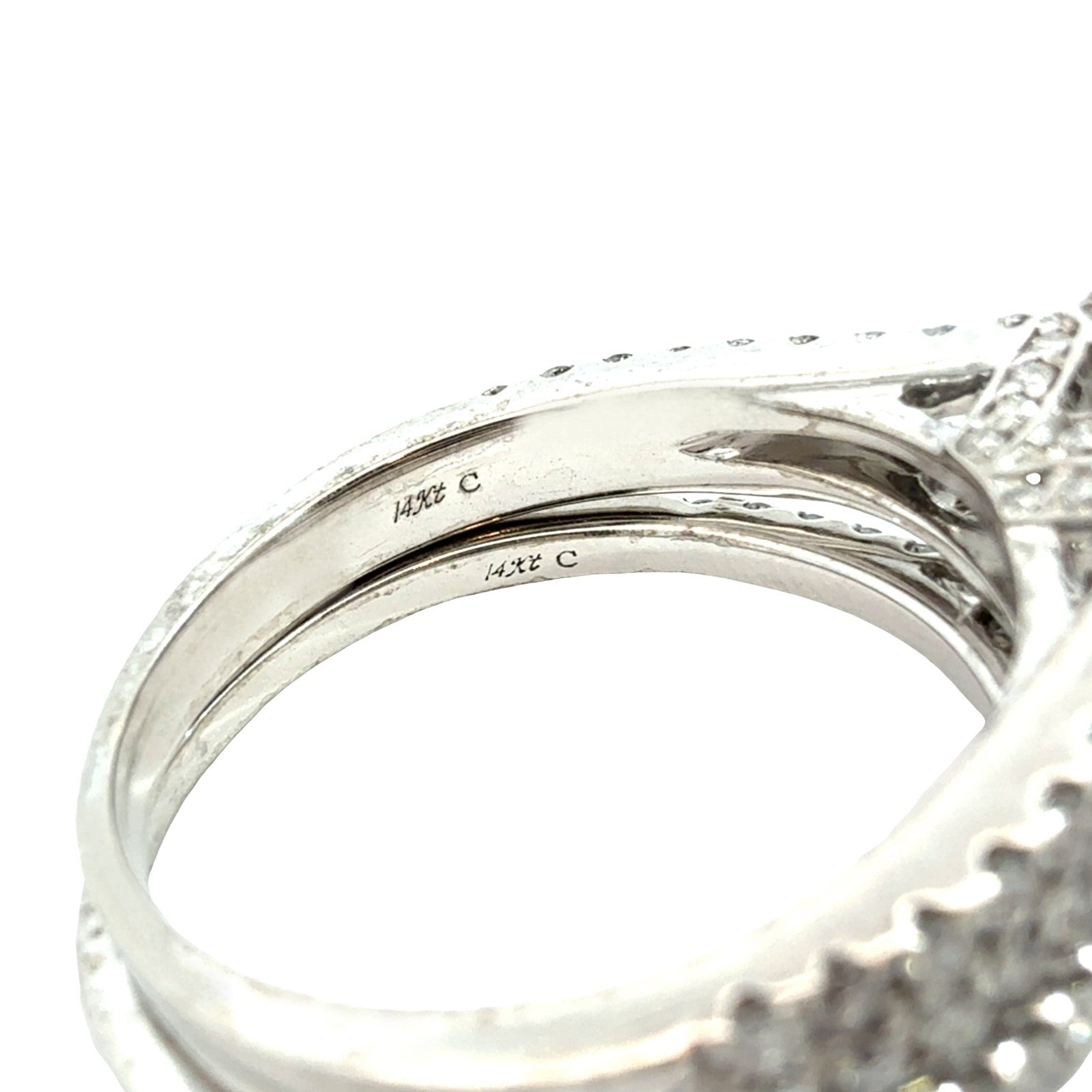 Estate Neil Lane 14k White Gold Emerald Cut 1.78cttw Diamond Halo Bridal Set5