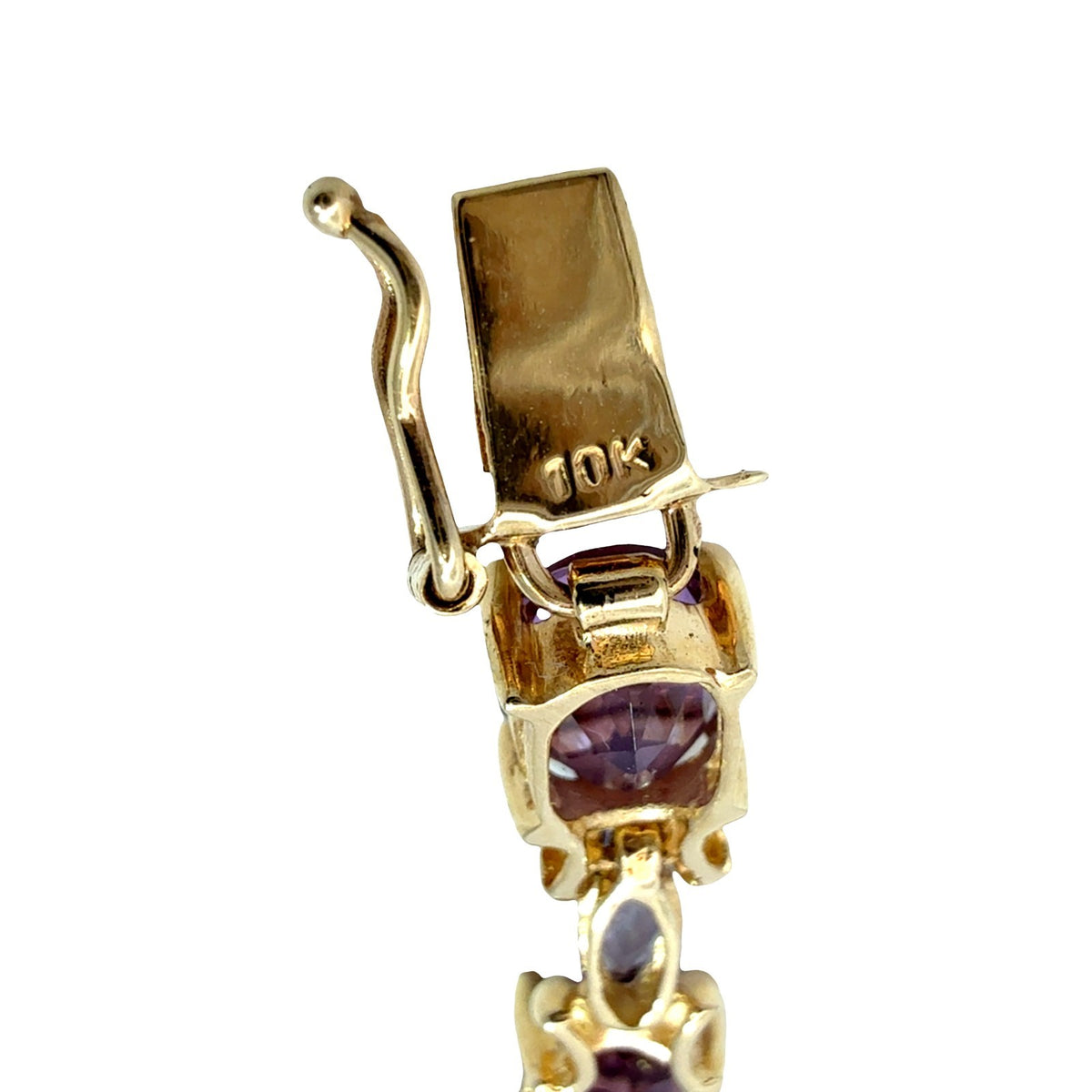 10k Yellow Gold 8.21cttw Amethyst and 1.26cttw Iolite Chain Bracelet6