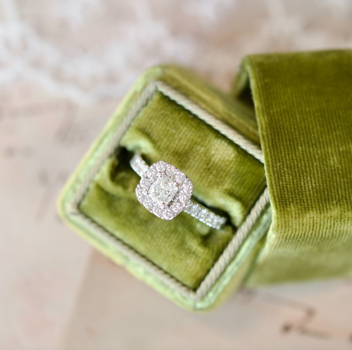 Neil Lane 14k White Gold Cushion-Cut 1.34cttw Diamond Halo Engagement Ring0