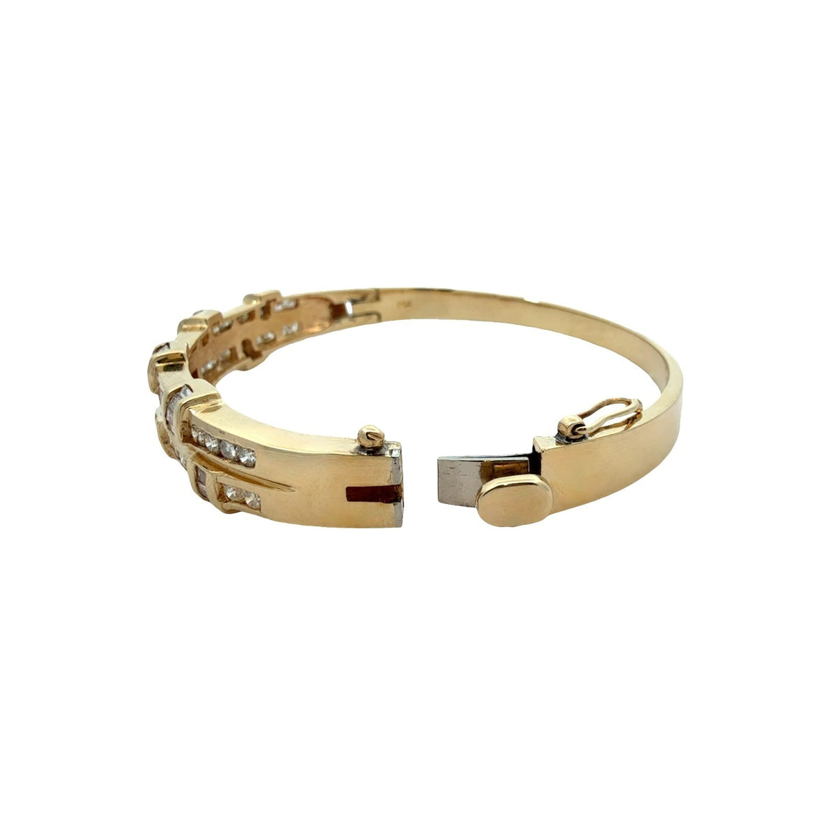 Estate 14k Yellow Gold 2.58ctw Diamond Bangle Bracelet4