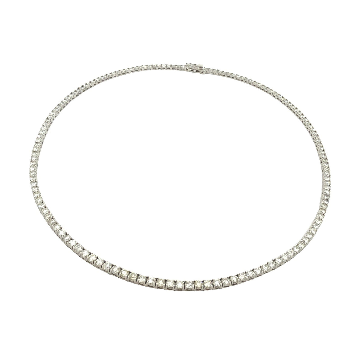 14k White Gold 10.19cttw Diamond Tennis Necklace2