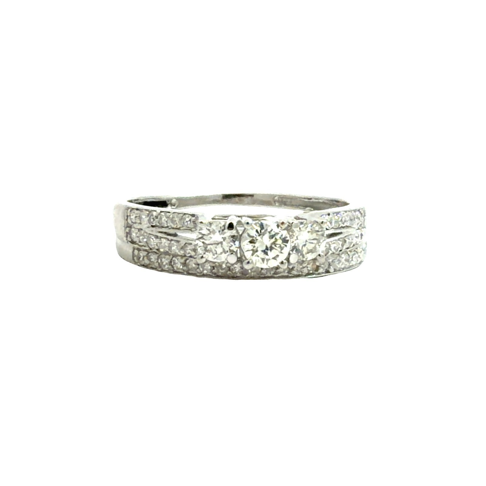 14k White Gold & 0.28cttw Diamond Bridal Ring Set Size 5.5 & 60