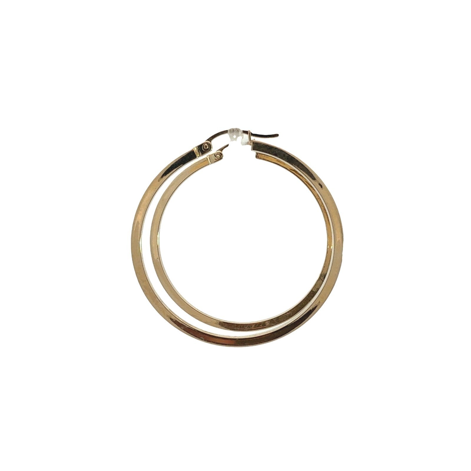 14k Yellow Gold Flat Edge Hoop Earrings4