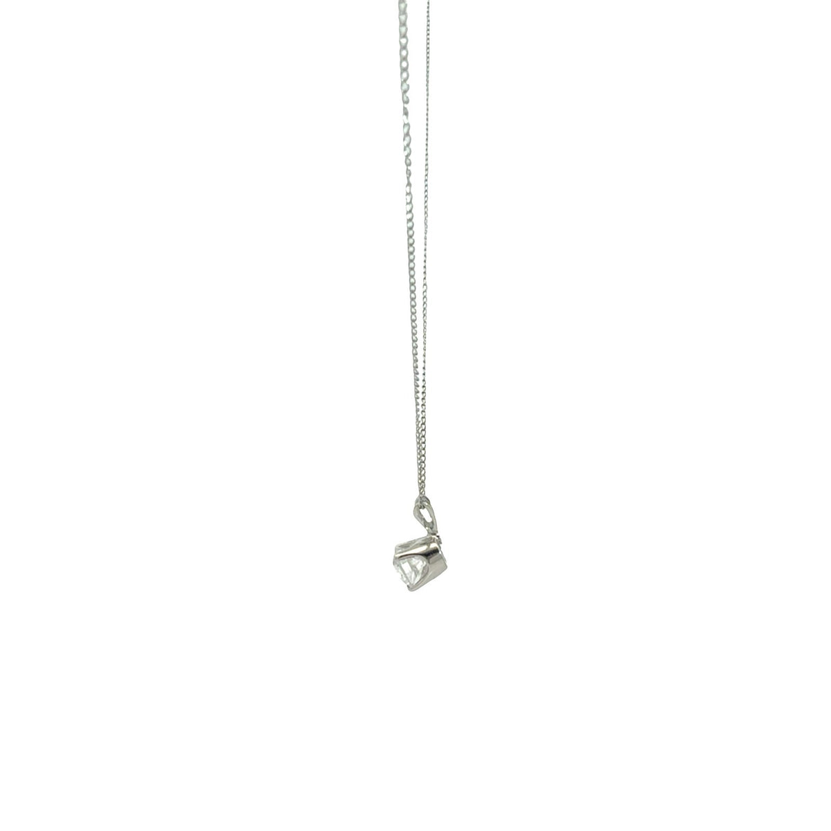 14k White Gold 0.84tcw Diamond Round Solitaire Pendant Necklace4