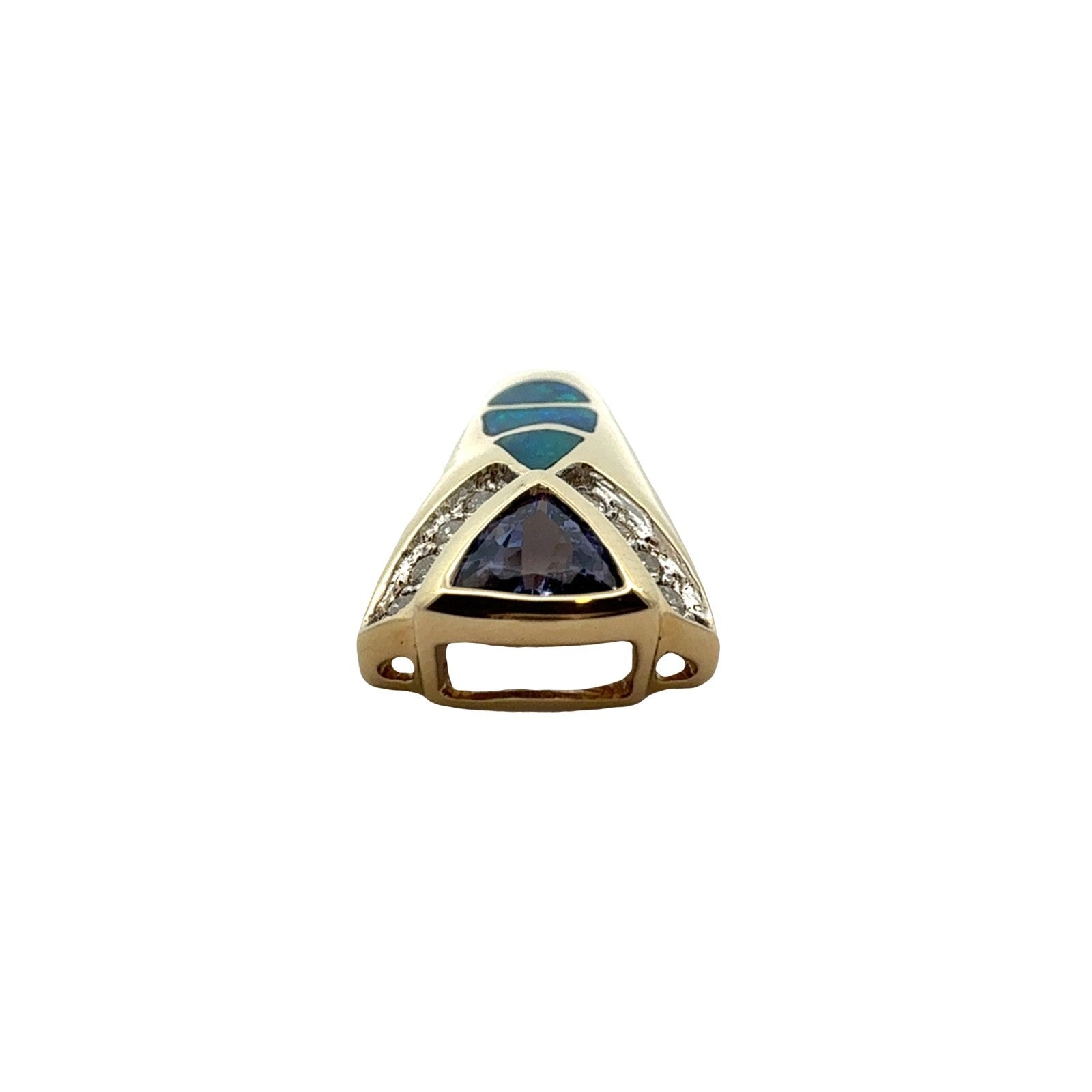 14k Yellow Gold 0.49tcw Tanzanite 0.14cttw Diamond & Opal Inlay Pendant1