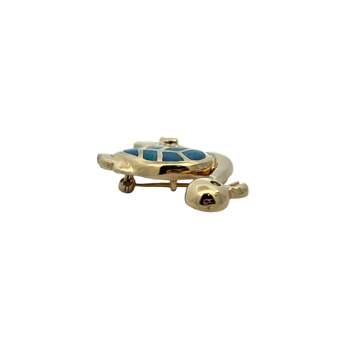 Vintage 14k Yellow Gold Opal Inlay & 0.01tcw Diamond Flamingo Pin/Pendant4