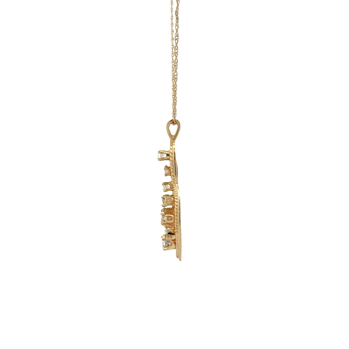 Paul Finelt 14k Yellow Gold Filigree and 0.57ctw Diamond Teardrop Necklace 18"3