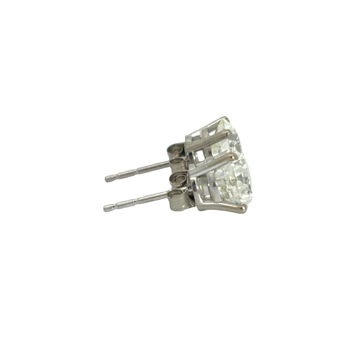New 14K White Gold Diamond 2.51cttw Stud Earrings2