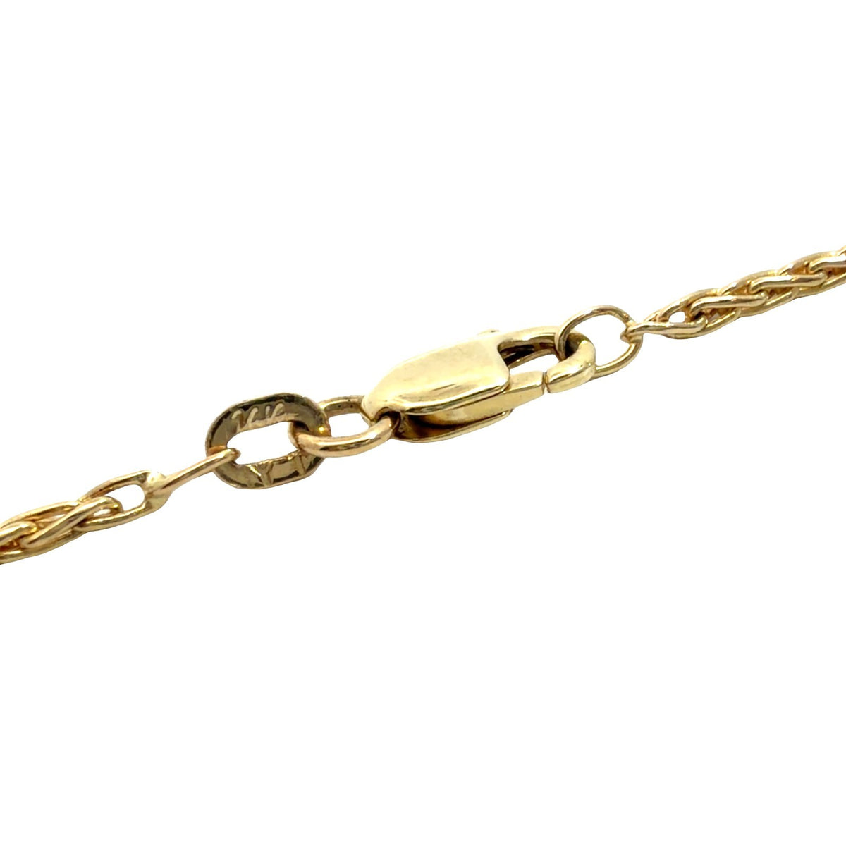 14k Yellow Gold Stamped Woven Chain Necklace4