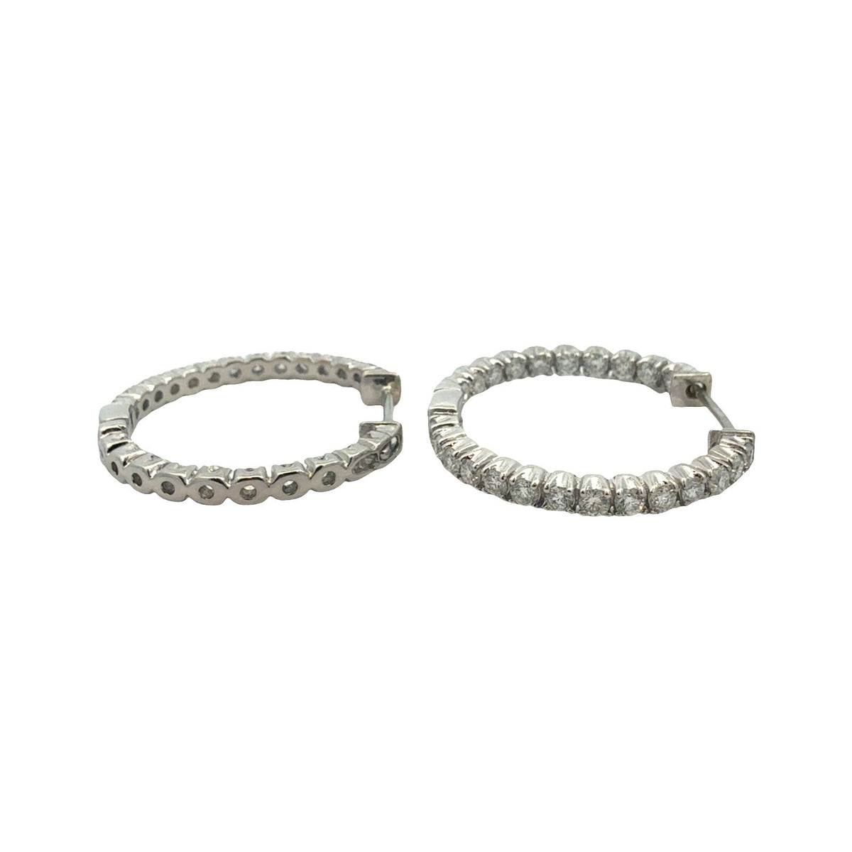 14k White Gold and 1.56ctw Diamond Hoop Earrings2