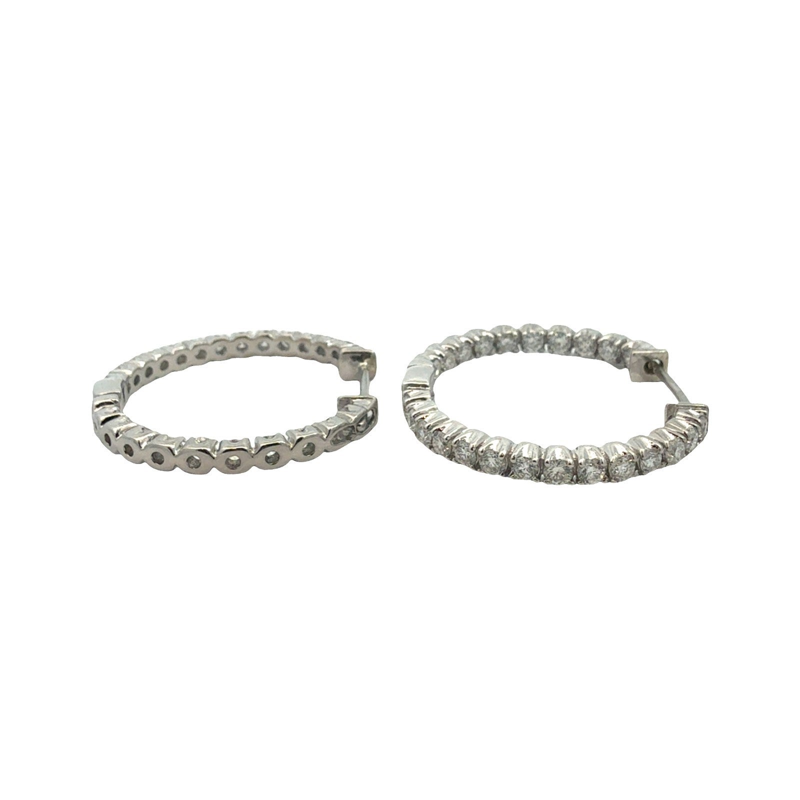14k White Gold and 1.56ctw Diamond Hoop Earrings2