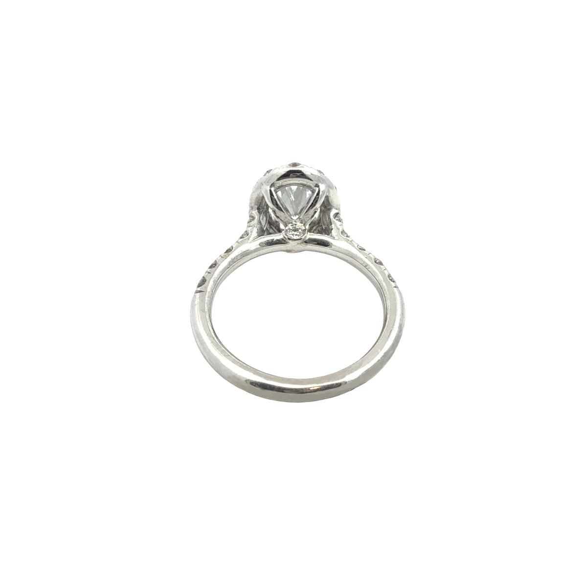 Vintage 18k White Gold 1.00ctw Oval Diamond Halo Engagement Ring