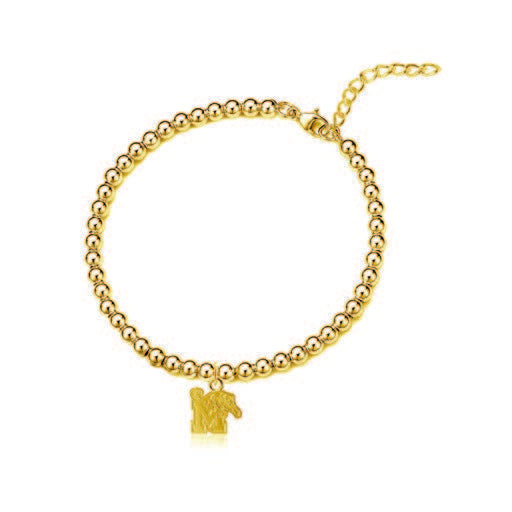 Memphis Tigers Gold Plated Beaded Bracelet