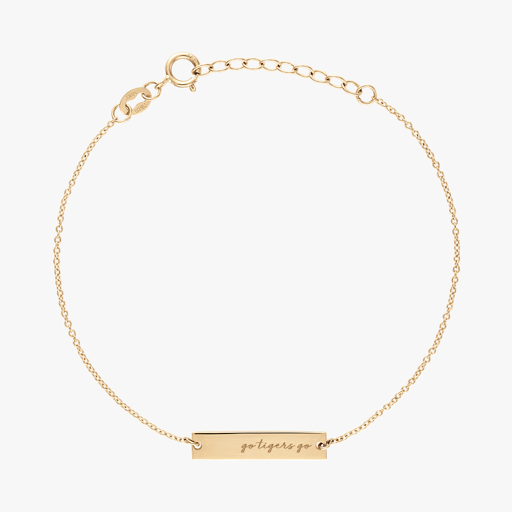 Memphis Tigers 14k Yellow Gold Go Tigers Go Bar Bracelet