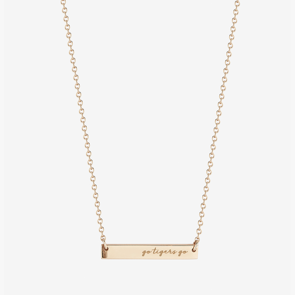 Memphis Tigers 14k Yellow Gold Go Tigers Go Bar Necklace
