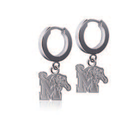Memphis Tigers Sterling Silver Huggie Earrings