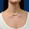 Estate Emerald and Diamond 14k Yellow Gold Necklace 16"