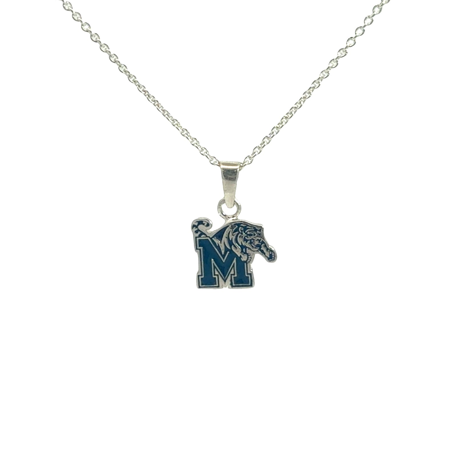Memphis Tigers Sterling Silver Enamel Pendant Necklace