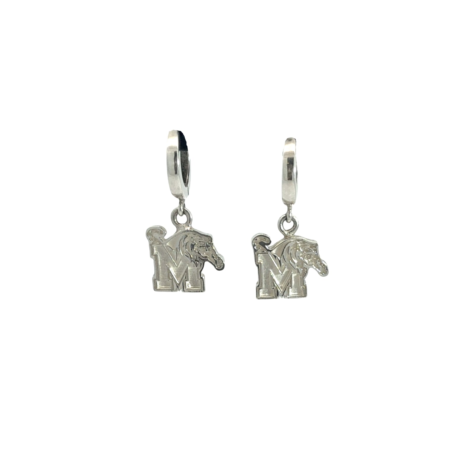 Memphis Tigers Sterling Silver Huggie Earrings