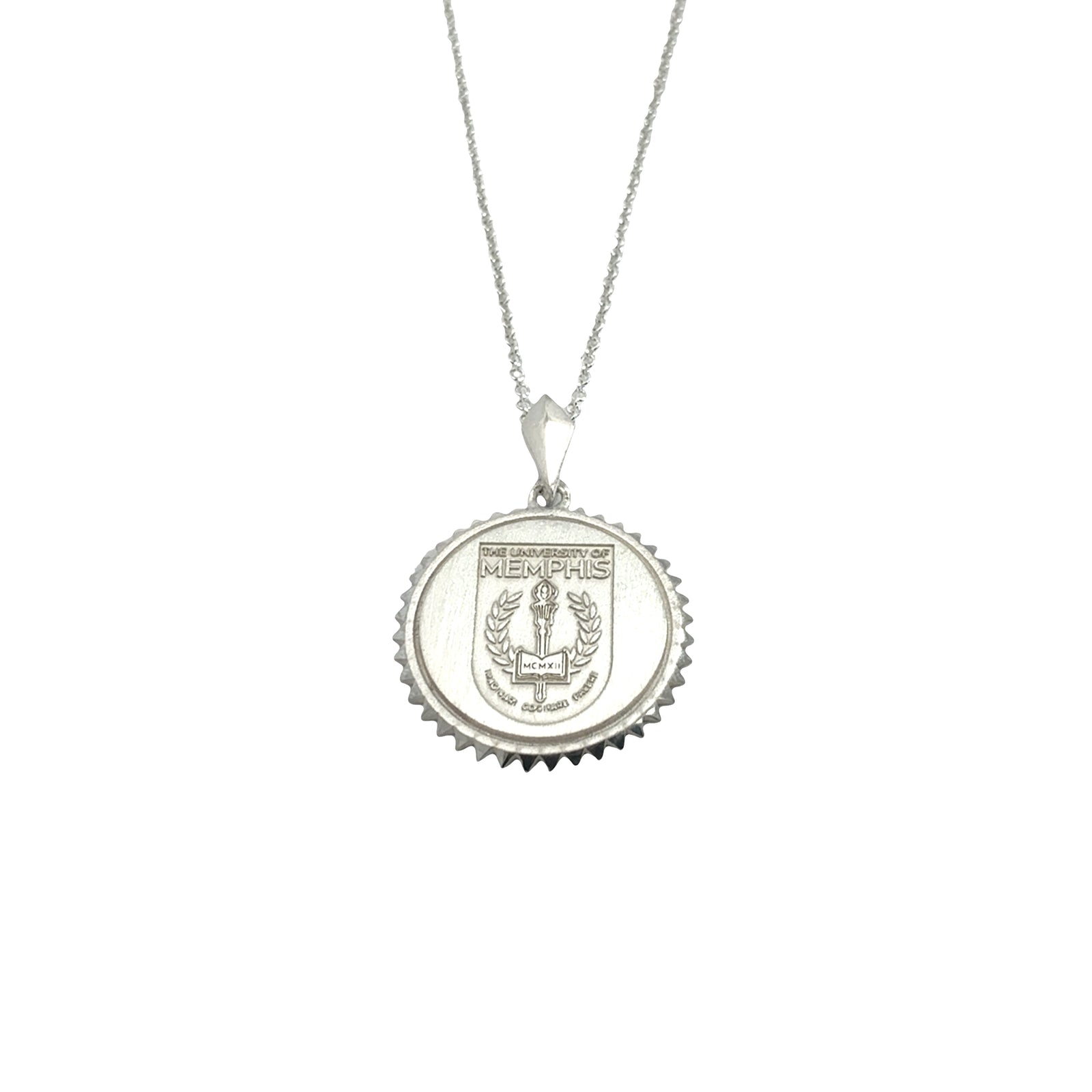 Memphis Tigers Sterling Silver Sunburst Pendant-Shield