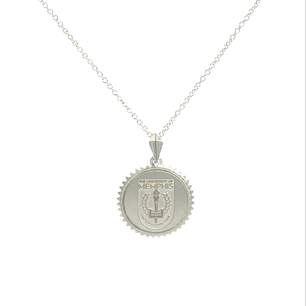 Memphis Tigers Sterling Silver Sunburst Pendant-Shield