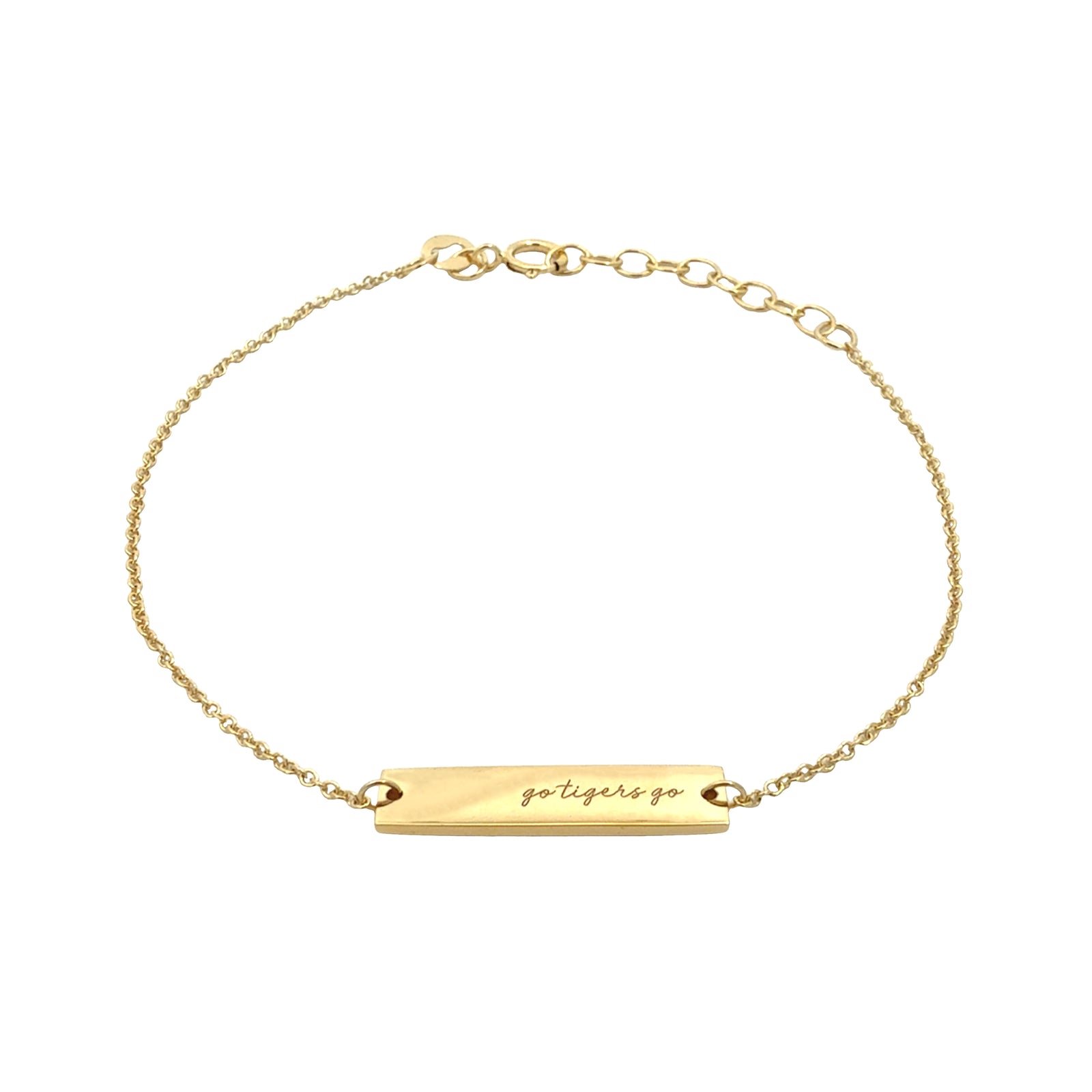 Memphis Tigers Gold Plated Go Tigers Go Bar Bracelet