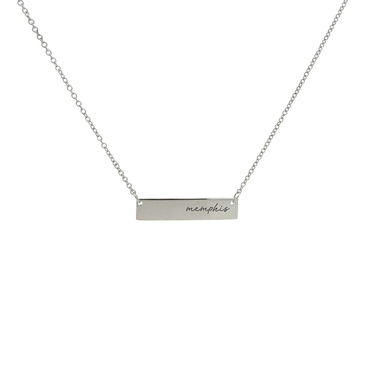 Memphis Tigers Sterling Silver Memphis Bar Necklace