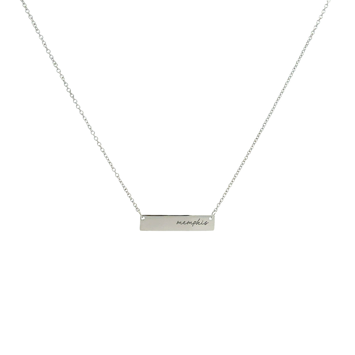 Memphis Tigers Sterling Silver Memphis Bar Necklace