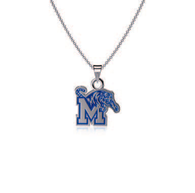 Memphis Tigers Sterling Silver Enamel Pendant Necklace